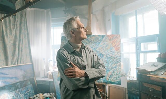 Künstler vor Staffelei